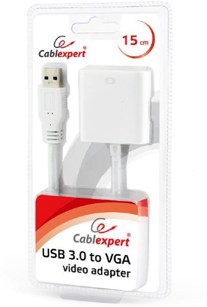 Cablexpert AB-U3M-VGAF-01-W USB 3.0-VGA 0.15 м