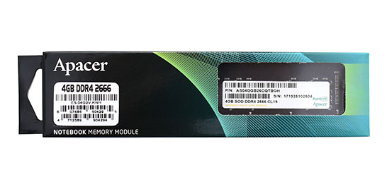 Оперативная память для ноутбука Apacer ES.04G2V.KNH, 4 Гб, DDR4