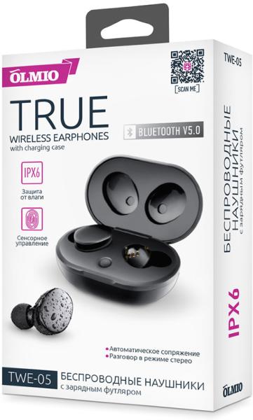 Наушники OLMIO TWE-05 True Wireless черный