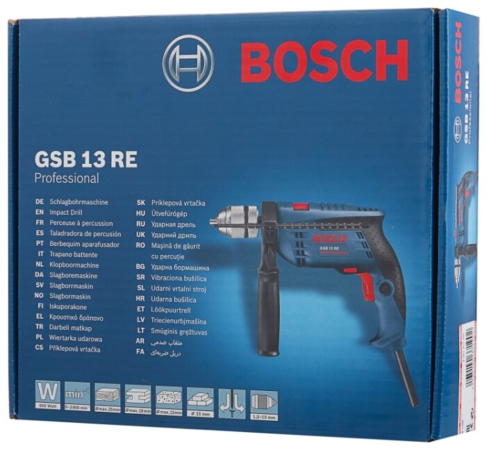 Дрель ударная BOSCH GSB 13 RE (БЗП) 600 Вт