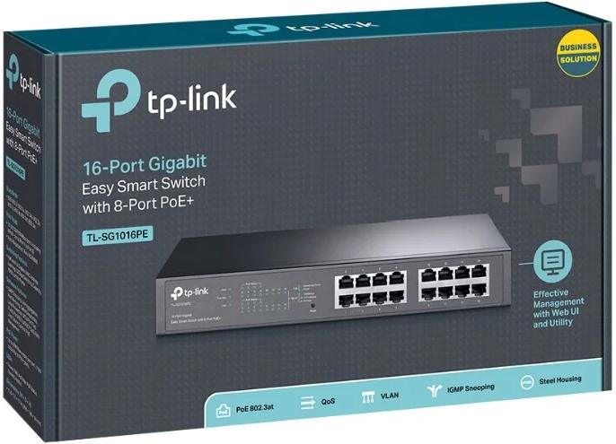 Коммутатор TP-LINK TL-SG1016PE черный