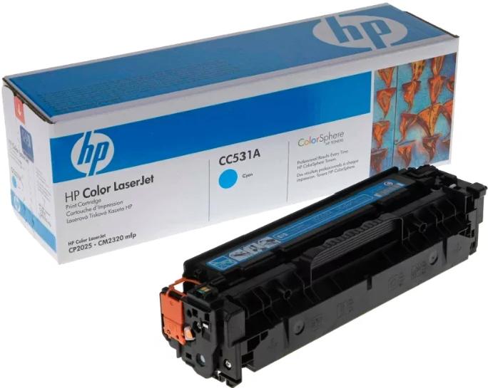 Картриджи HP CC531A голубой