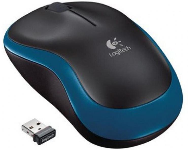 Мышь Logitech Wireless Mouse M185 910-002239 синий-черный