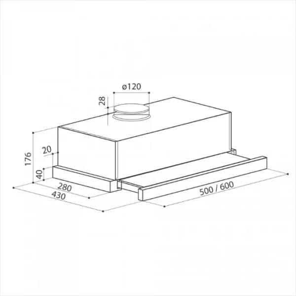 Вытяжка LEX Hubble 2M 600 Inox серебристый