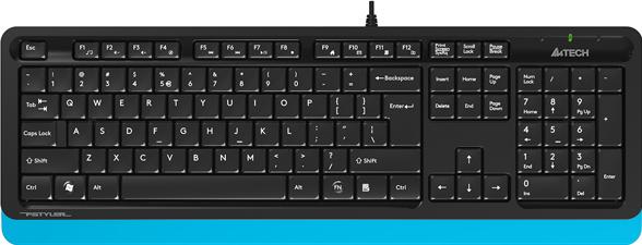 Клавиатура A4Tech Fstyler F1010 голубой + мышь