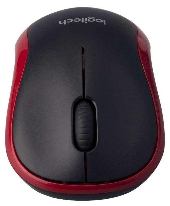 Беспроводная мышь Logitech Wireless Mouse M185 Black-Red USB