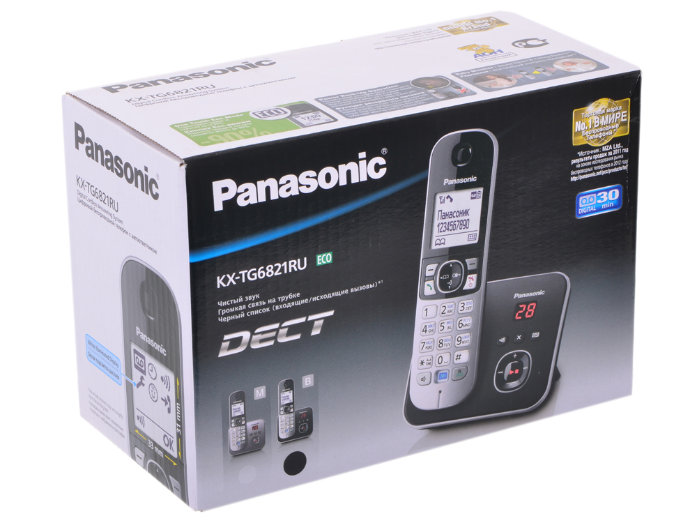 Радиотелефон Panasonic KX-TG6821RUB, черный