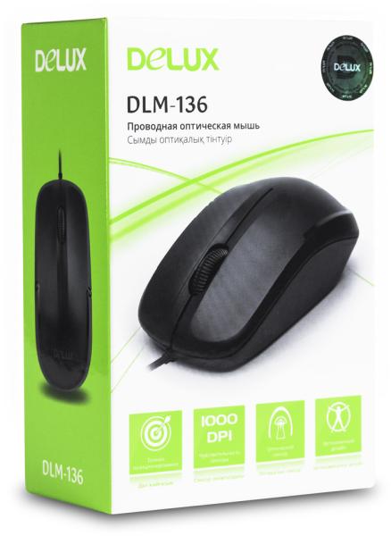 Мышь Delux DLM-136OUB черная