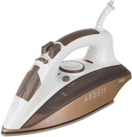 Утюг VITEK VT-1201 2010 белый-коричневый