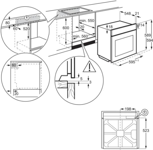 Духовой шкаф Electrolux OEF3H70TX серебристый