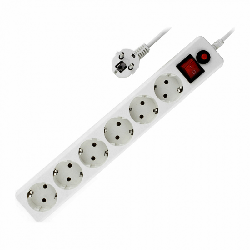 Сетевой фильтр Гарнизон ЕНW-6 белый 1.8