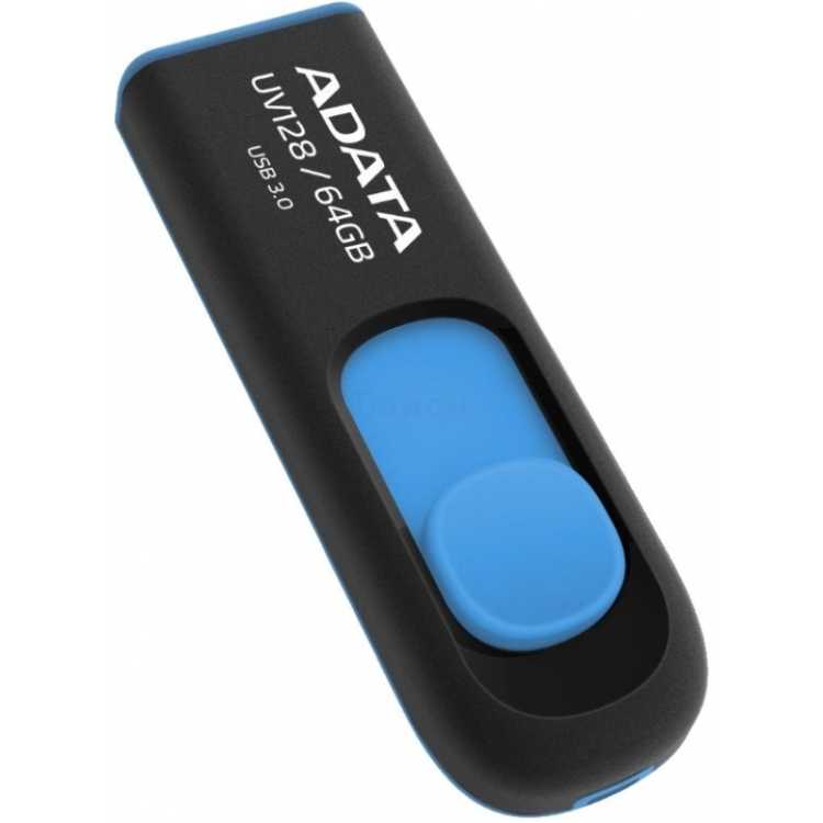 USB Flash карта ADATA UV128 64GB черный-синий