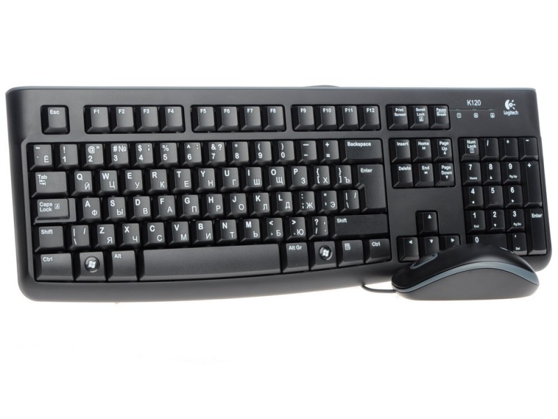 Клавиатура Logitech Desktop MK120 черная + мышь