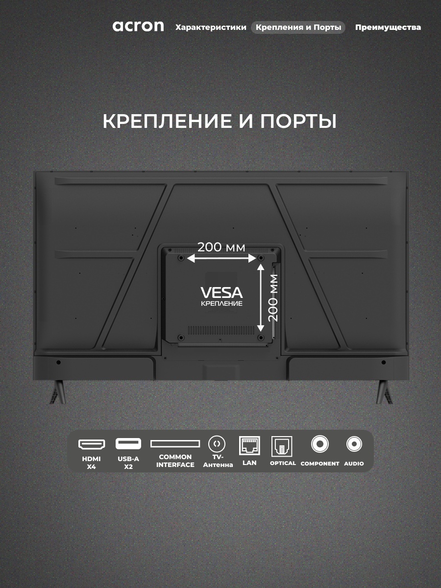 Телевизор Acron LD43M6500 109 см черный