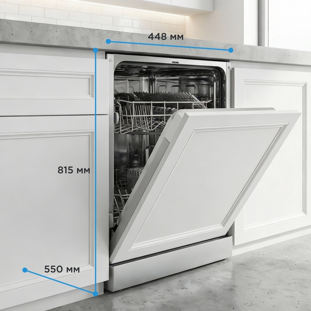 Посудомоечная машина Midea MID45S050-C серый, белый