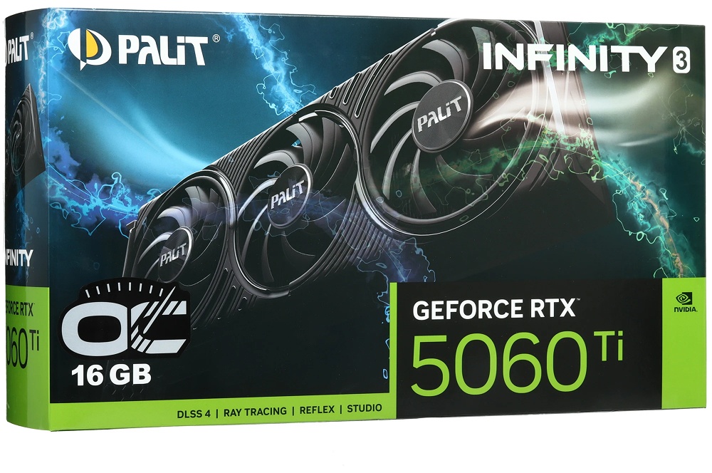 Видеокарта Palit Видеокарта Palit GeForce RTX 5060 Ti Infinity 3 OC [NE7506TS19T1-GB2061S] 16 Гб