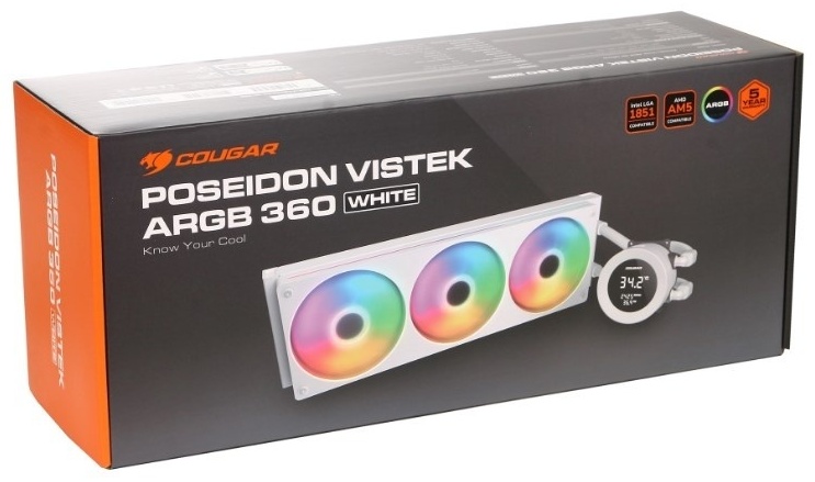 Радиатор COUGAR Poseidon Vistek ARGB 360 WH CGP-PSDVARGB-W-360 белый