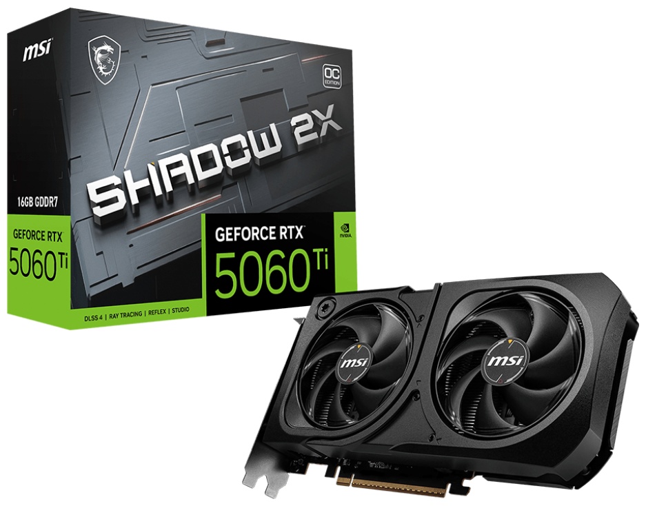 Видеокарта NVIDIA RTX 5060 Ti 16G SHADOW 2X OC PLUS 16 Гб