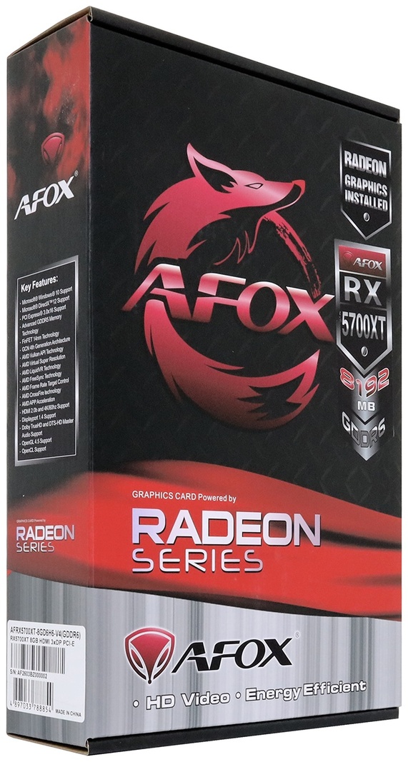 Видеокарта AFOX RX 5700XT (AFRX5700XT-8GD6H6-V4) 8 Гб