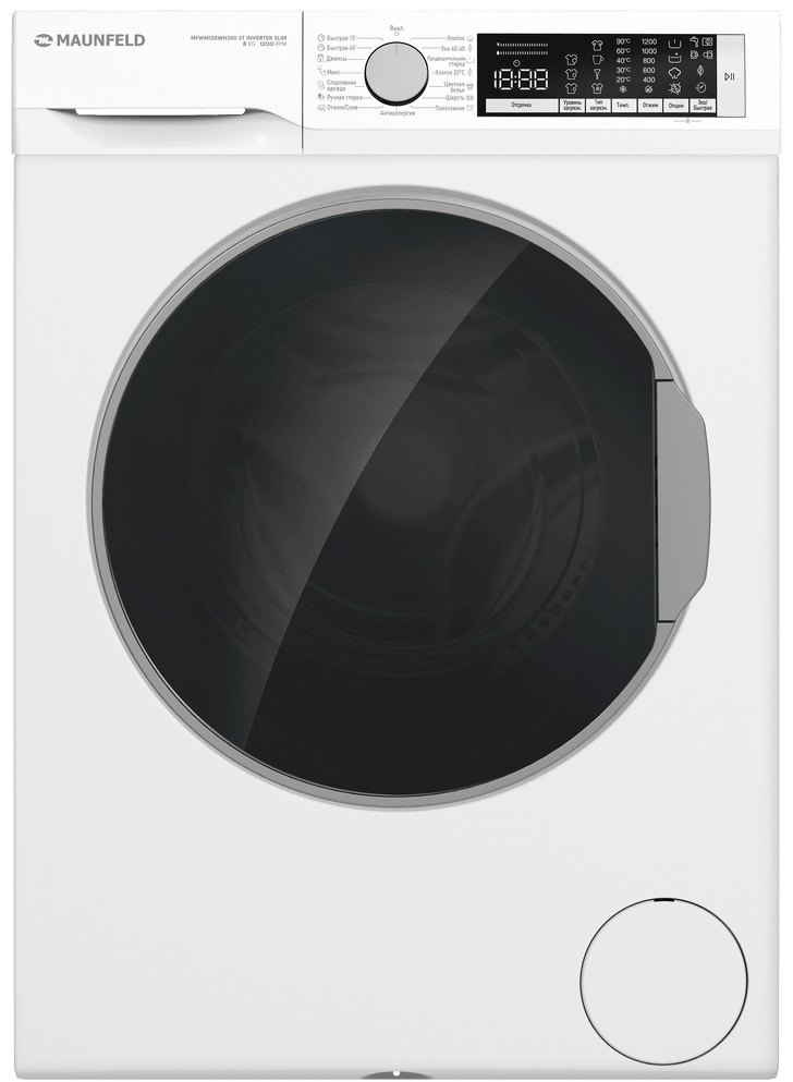 Стиральная машина MAUNFELD MFWM128WH300 ST INVERTER SLIM белый
