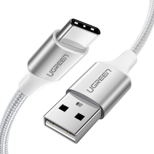 Кабель Ugreen US288 USB-A 2.0 to USB-C, 2м, белый
