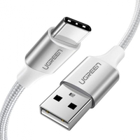 Кабель Ugreen US288 USB-A 2.0 to USB-C, 2м, белый