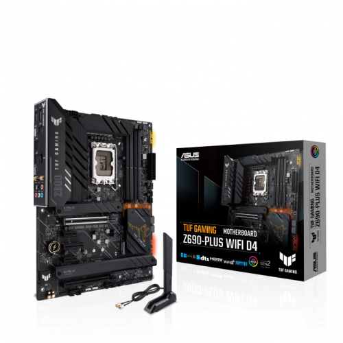 Материнская плата Asus TUF GAMING Z690-PLUS WIFI,Z690,1700,4xDIMM DDR4,2xPCI-Ex16,2xPCI-Ex1,PCI-Ex4,4xM.2,SATA,HDMI,WIFI6E,BOX