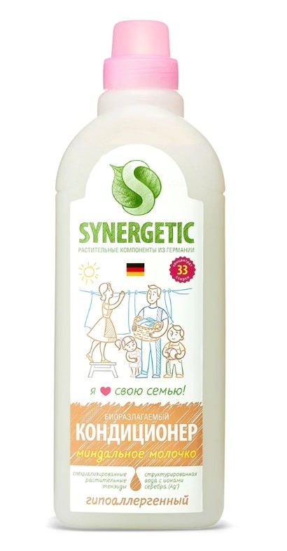 Кондиционер для белья Synergetic \"Миндальное молочко\" 1 л.