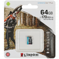 Карта памяти Kingston SDCG3/64GBSP micro SDXC Canvas Go Plus ,без адаптера, 64GB