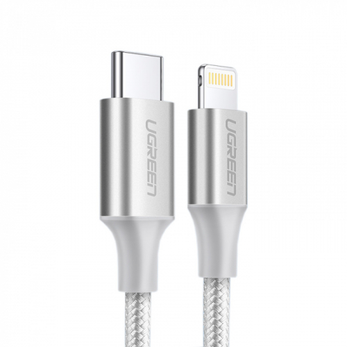 Кабель для телефона Ugreen US304 Lightning To Type-C 2.0 M, 1м, 70523, белый
