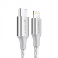 Кабель для телефона Ugreen US304 Lightning To Type-C 2.0 M, 1м, 70523, белый