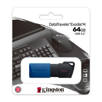 USB- Flash карта  Kingston DTXM/64GB, USB 3.2 Gen 1, черно-синий  пластик