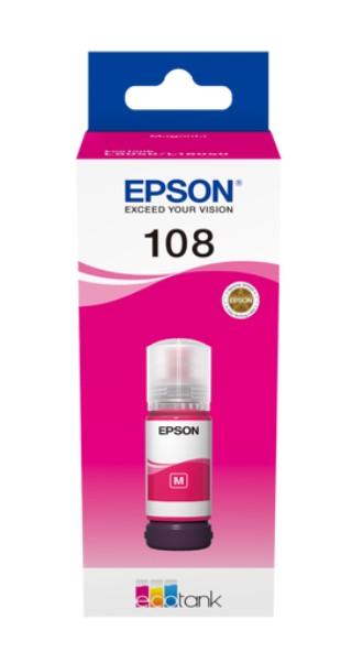 Чернила Epson 108 EcoTank C13T09C34A, пурпурные