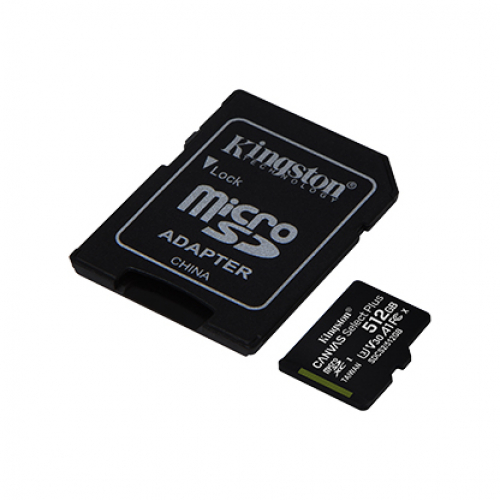 Карта памяти Kingston 512GB microSDXC Canvas Select Plus, с адаптером SDCS2/512GB