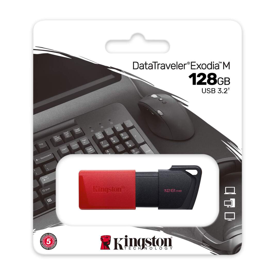 USB- Flash карта Kingston DataTraveler Exodia М DTXM/128GB, USB 3.2 Gen 1, черный пластик