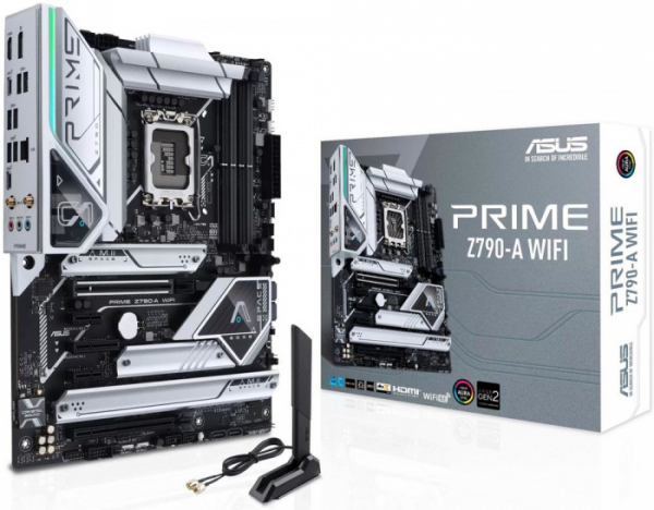 Материнская плата Asus PRIME Z790-A WIFI, Z790,1700,4xDIMM DDR5,2xPCI-E x16 ,2xPCIe x1,PCIe x4,4xM.2,4xSATA,HDMI,DP,WIFI6E,BOX