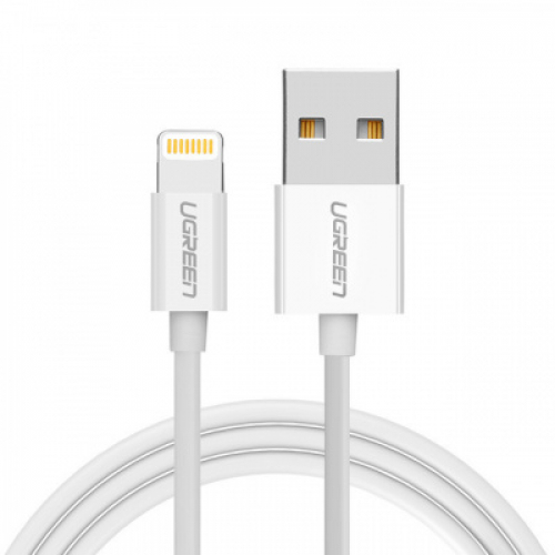 Кабель Ugreen US155 Lightning To USB 2.0 A Male 2м, 20730, белый