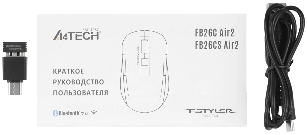 Мышь A4Tech Fstyler FB26CS Air2 серый