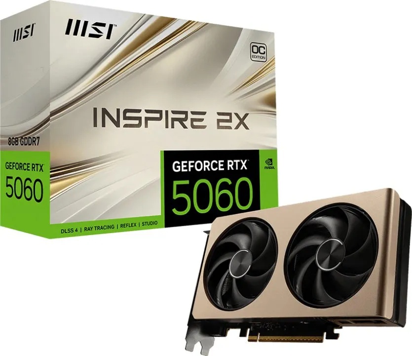 Видеокарта MSI GeForce RTX 5060 8G INSPIRE 2X OC 8 Гб