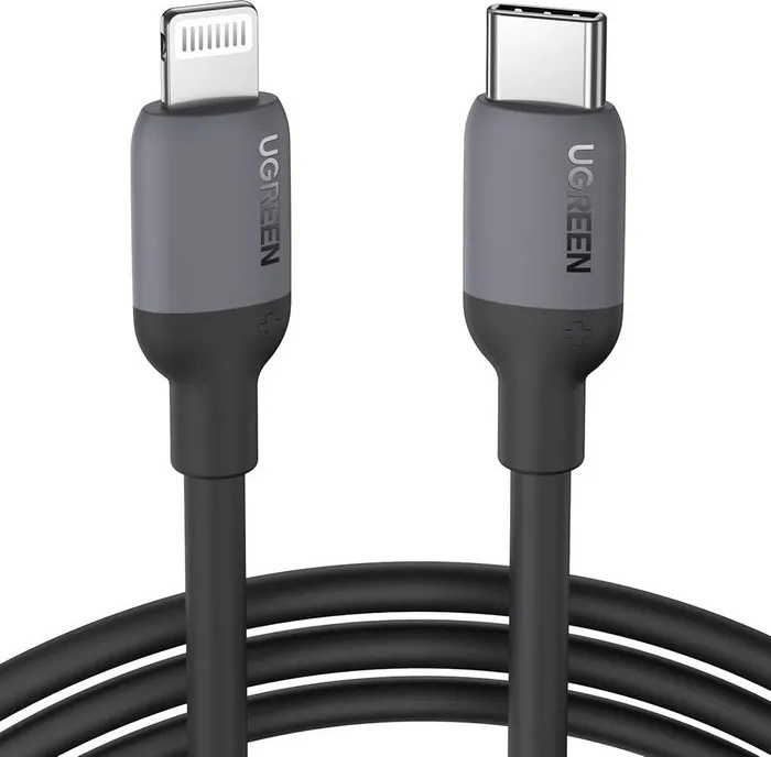 Кабель Ugreen USB TypeC (M), Lightning, 1 м, US387 20304 серый
