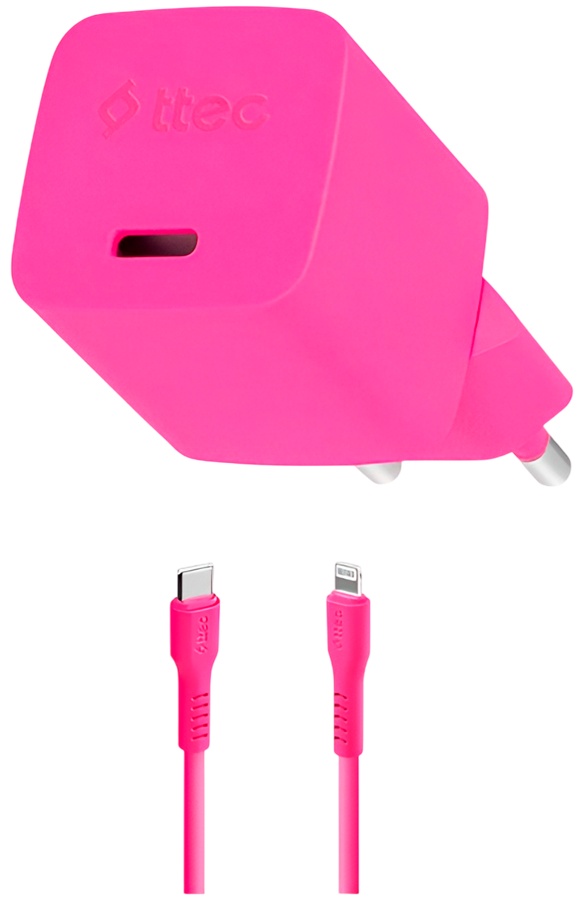 Зарядное устройство TTEC SmartCharger GaN 20W PD USB Type-C 20 Вт розовый