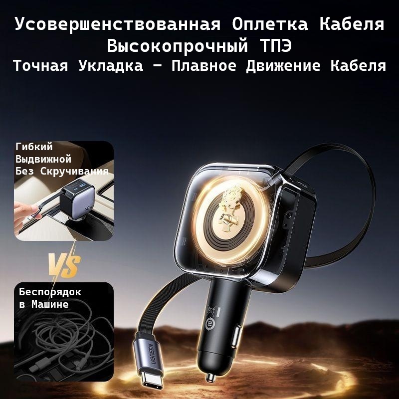 Зарядное устройство Ugreen EC602 (55212B) USB Type-C, USB 60 Вт серый