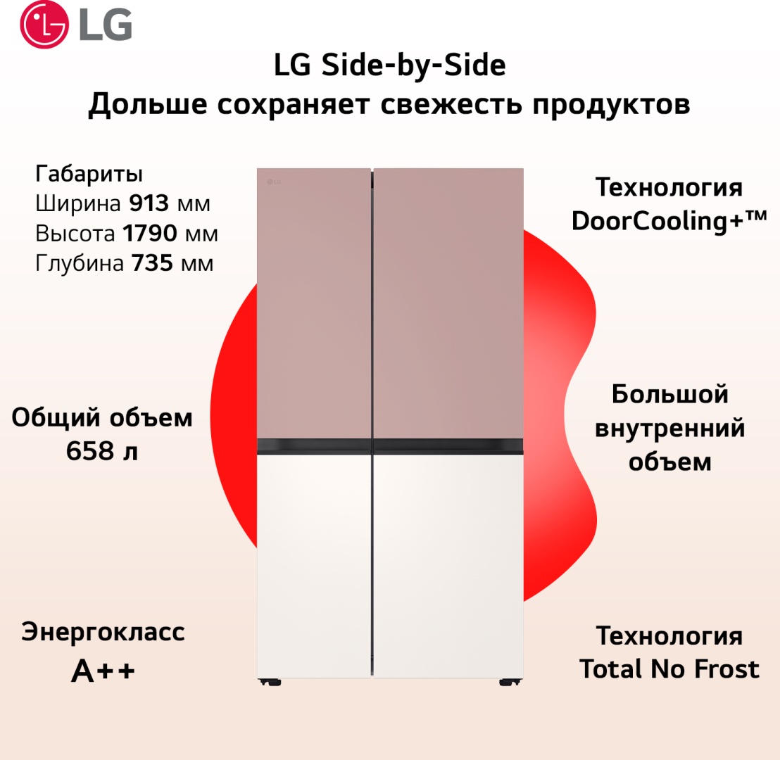 Холодильник LG GC-B277BPUM бежевый