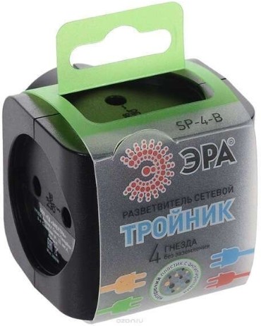 Сетевой фильтр ЭРА SP-4-B черный