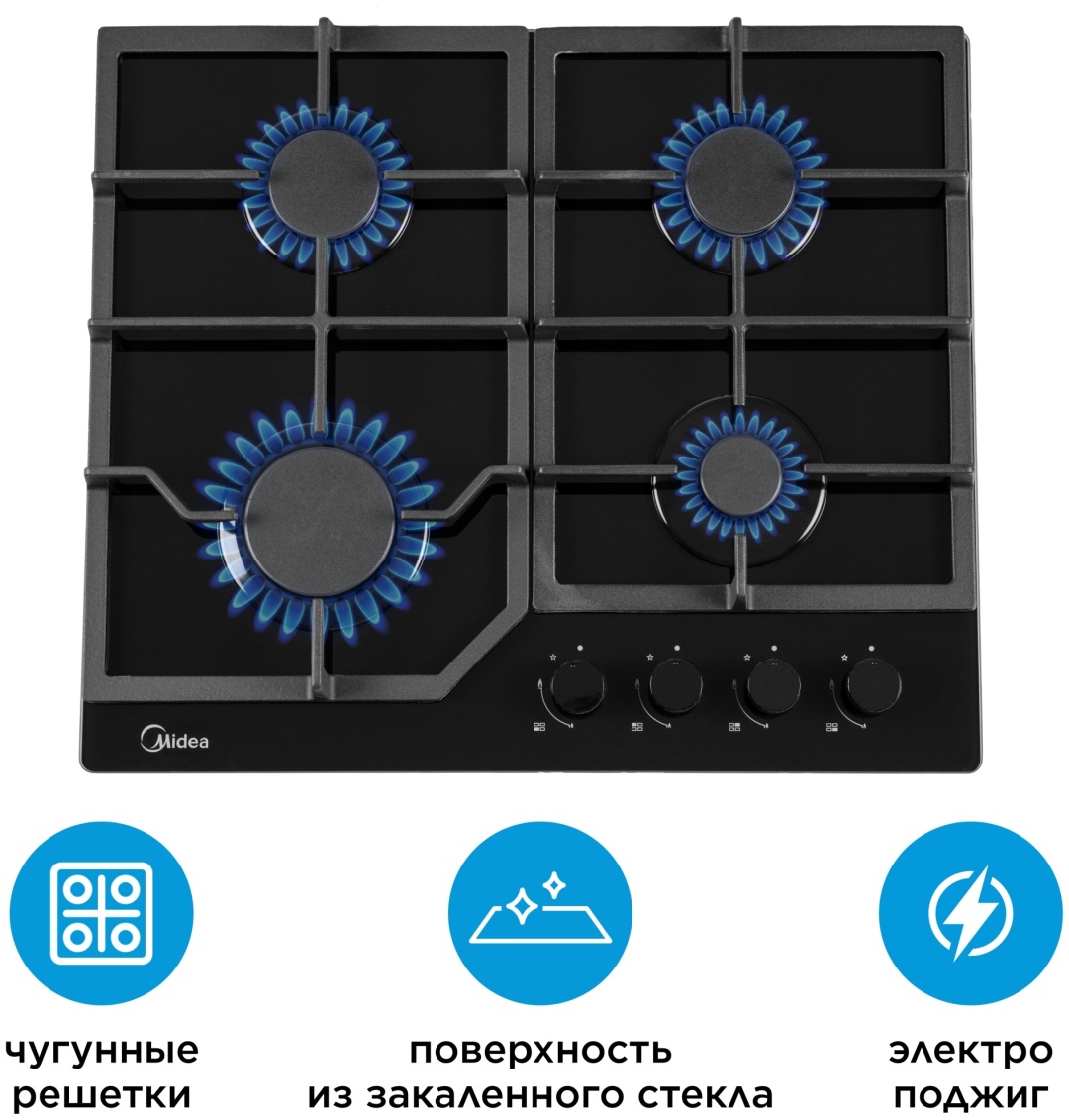 Варочная поверхность Midea MG6084BGB черный