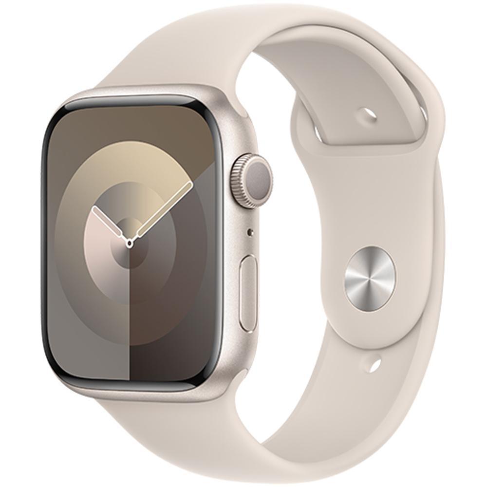 Смарт часы Apple Watch Series 9 GPS 45mm Starlight Aluminium Case with Starlight Sport Band - M/L (MR973QR/A)