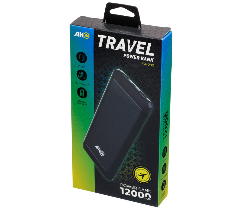 Внешний аккумулятор Акс Travel PA-002 12000 mAh черный