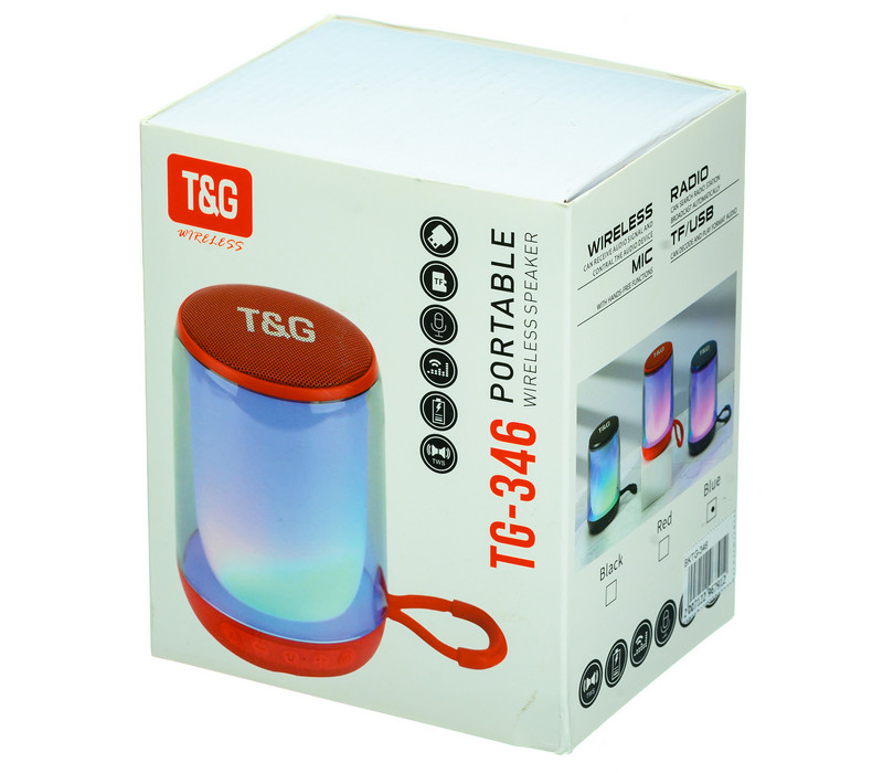 Портативная колонка TG-346 TWS 1+1  Bluetooth красная