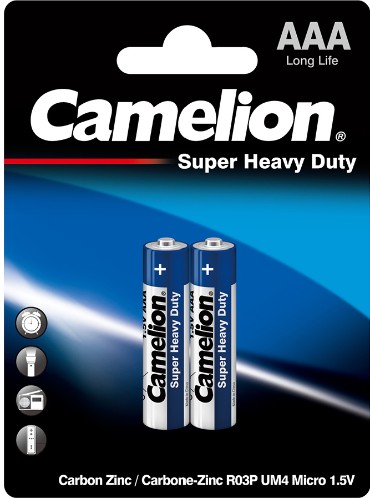 Camelion Super Heavy Duty ААА R03P-BP2B 2 дана батареясы