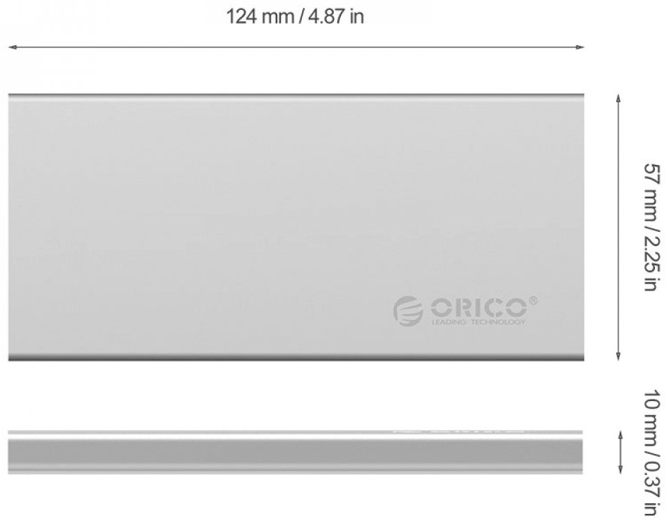 Внешний бокс Orico DM2-RC3-SV серебристый